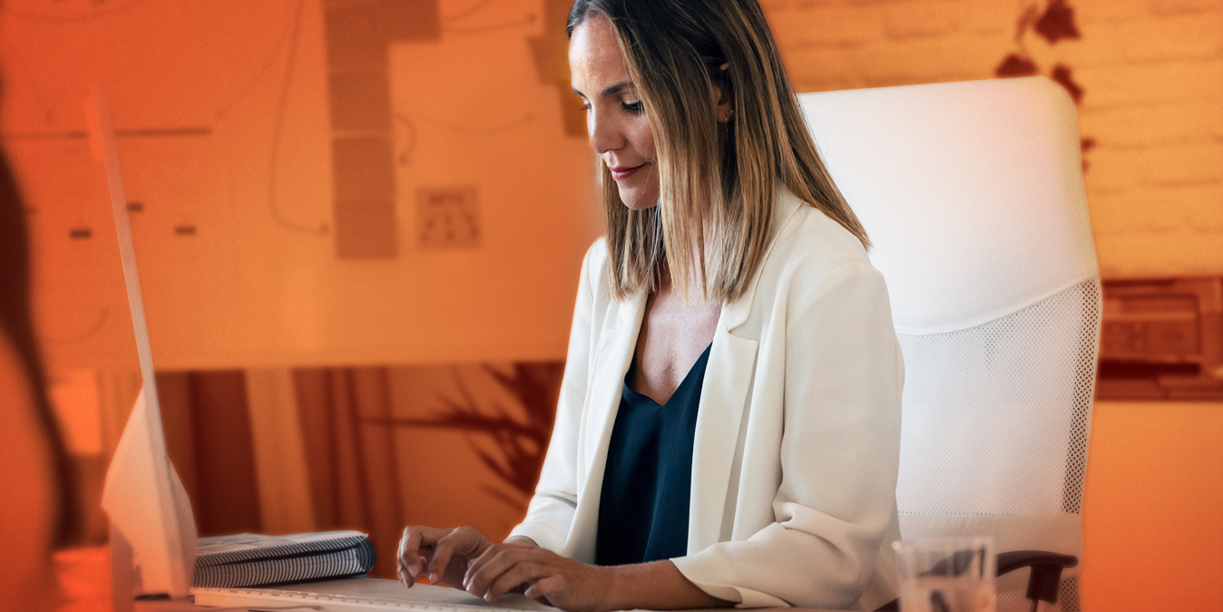 Woman using a computer
