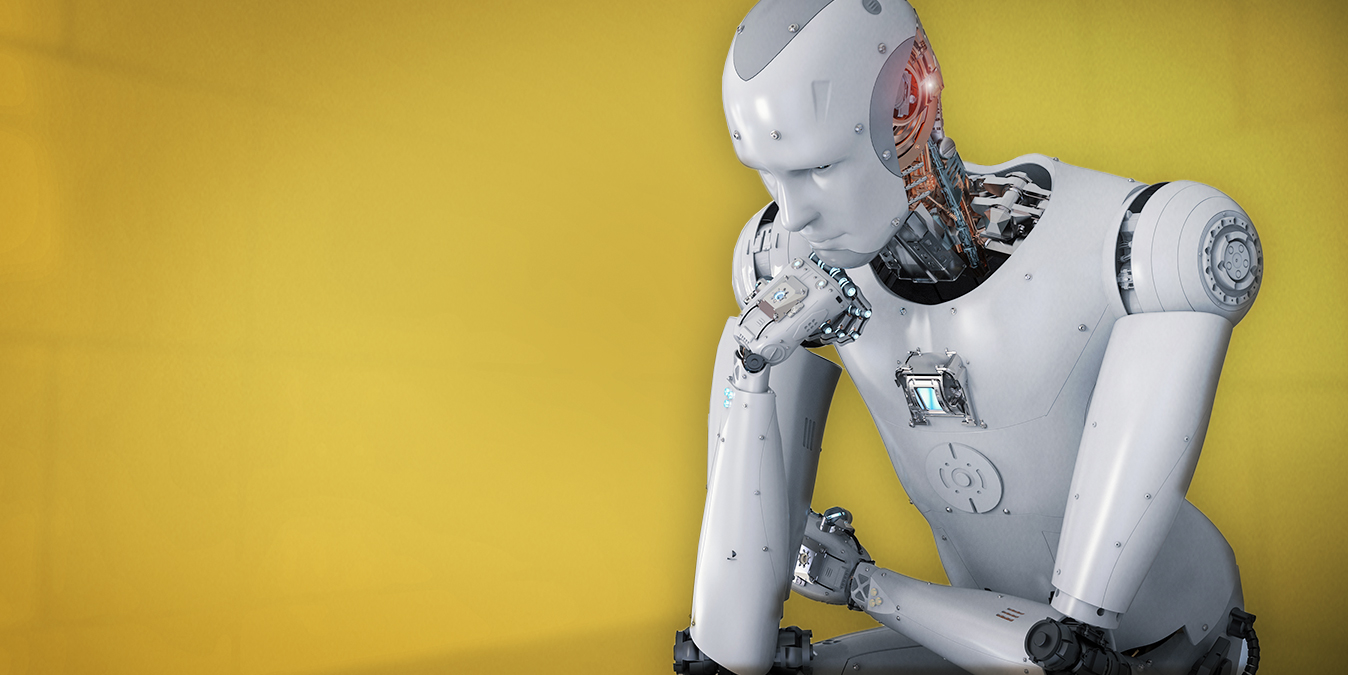 A pensive looking robot.